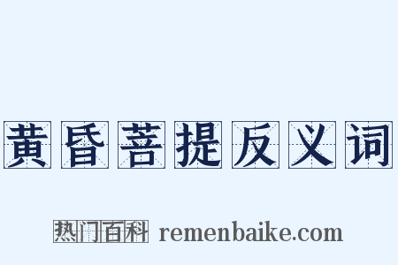 黄昏菩提反义词是什么意思的图片